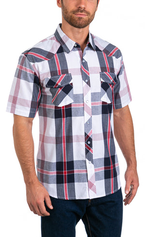 Brady Men's Short Sleeve Snap Button Shirt