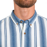 Hudson Vertical Stripe - Short Sleeve Button Front