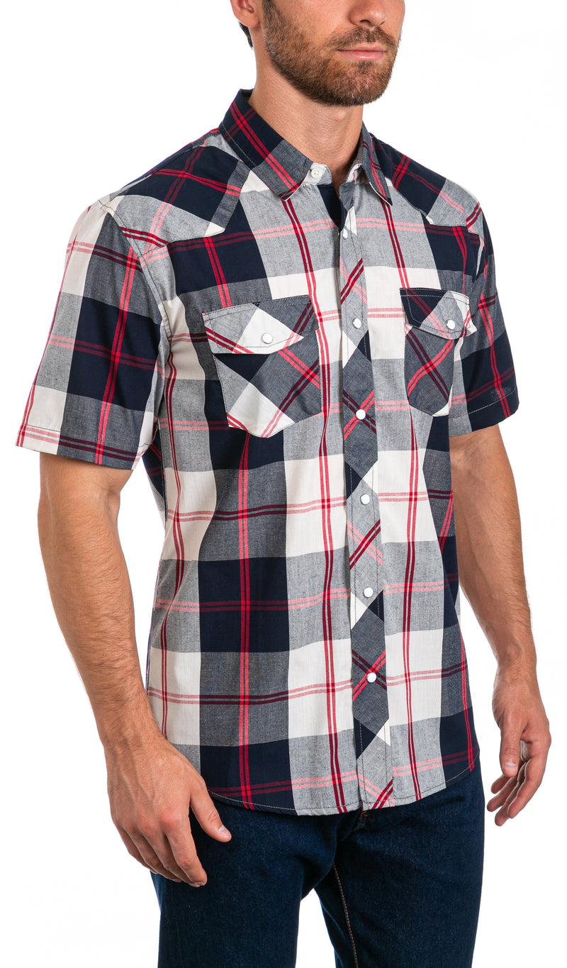 Rio Men's Short Sleeve Snap Button Shirt