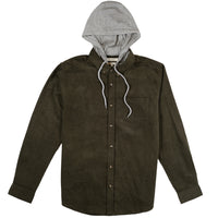 Beaverton Hooded Corduroy Button Front